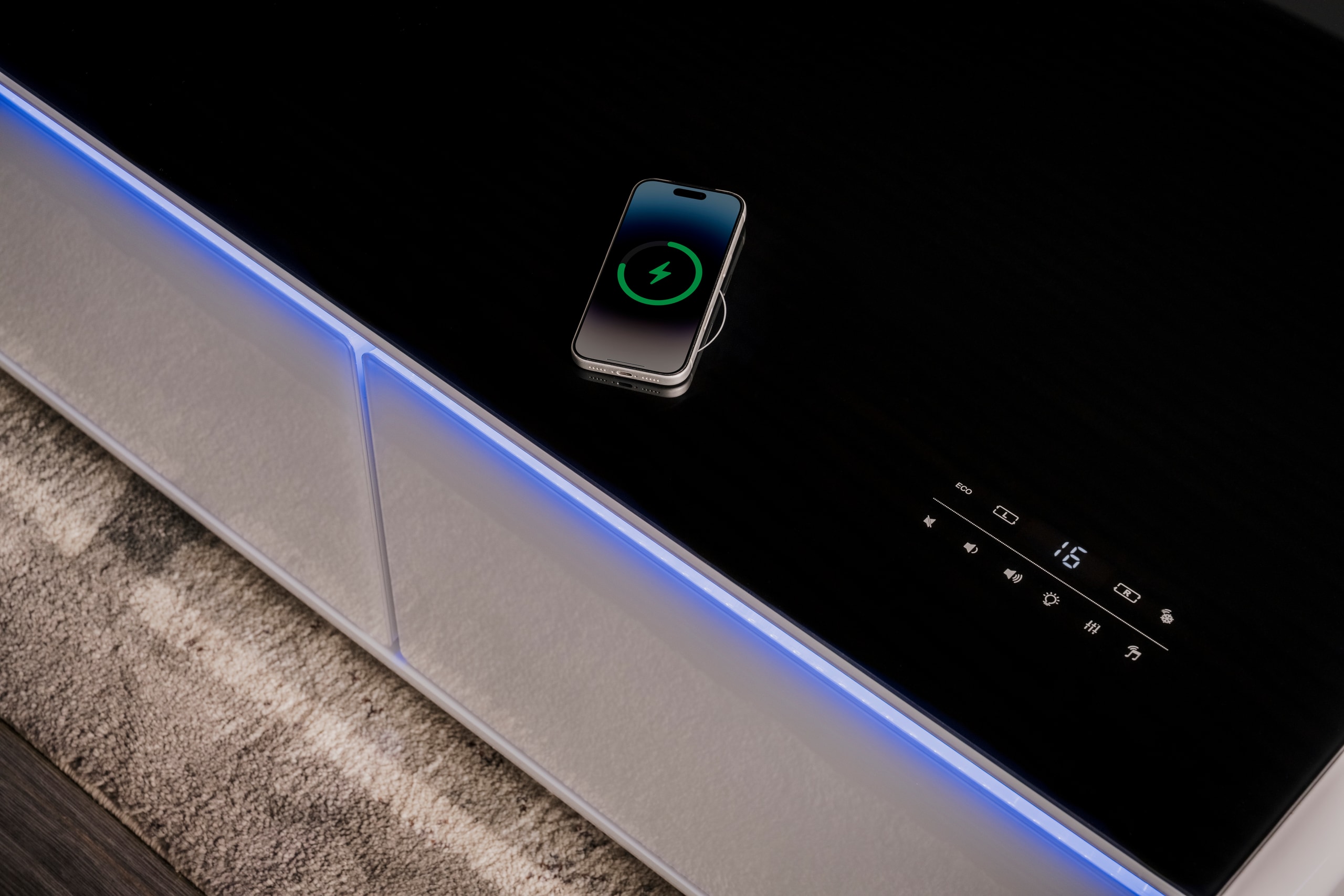 The table that serves, charges, and chills.